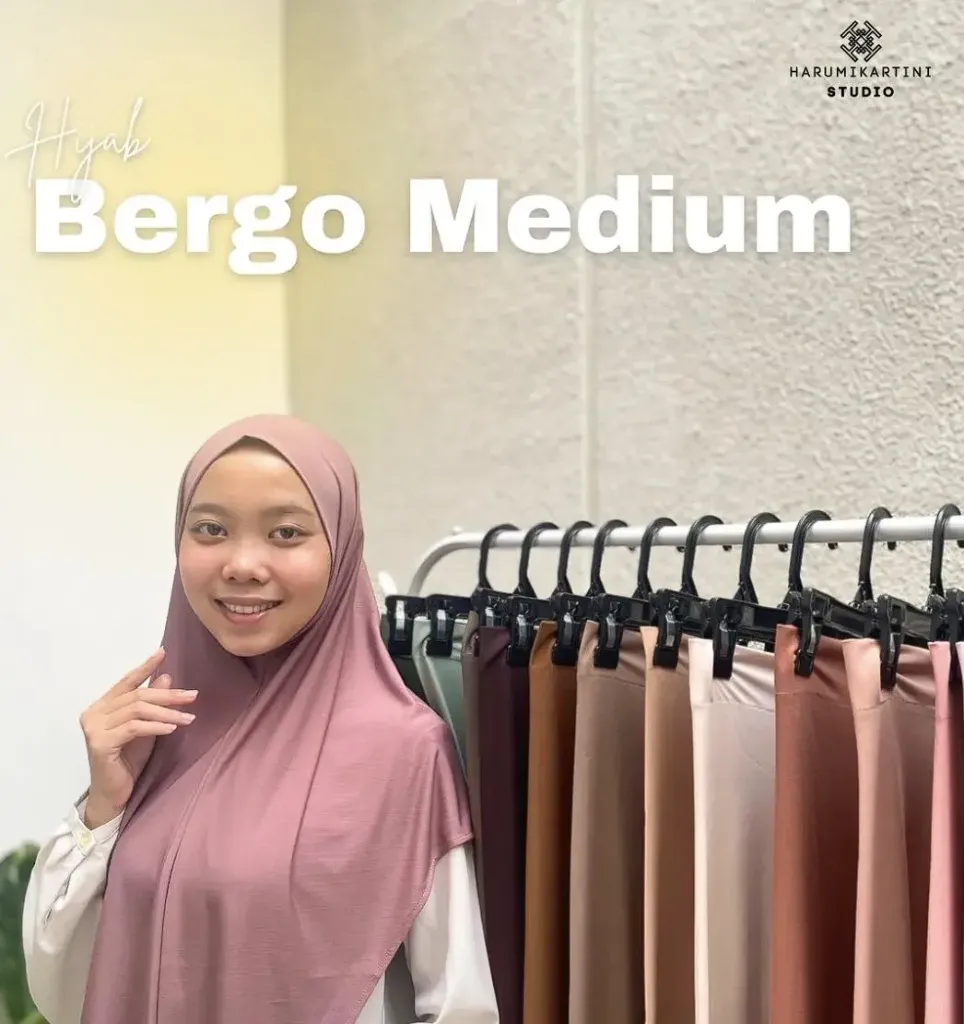 [HKS-BGO-JPM-MRN] Bergo Instan Medium Jersey Premium (maroon)