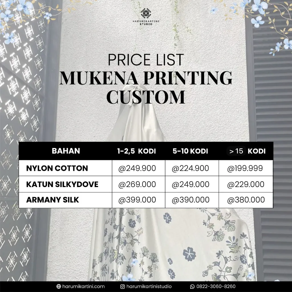 Custom Mukena Print  (Parasut Cotton)