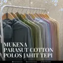 Mukena Parasut Cotton Polos Jahit Tepi