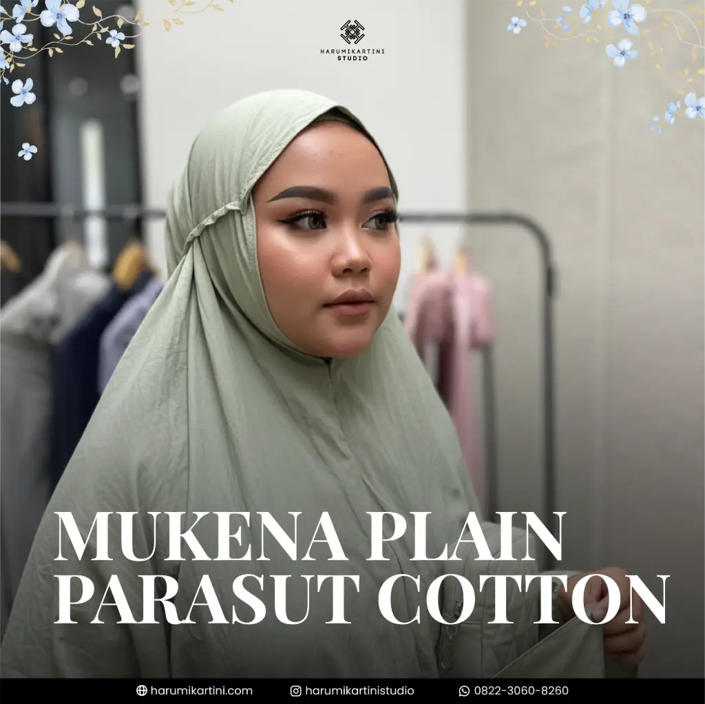 Mukena Parasut Cotton Polos Laser Cut