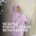 Mukena Parasut Cotton Renda Zipper Kotak