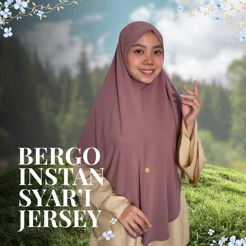 [HKS-BGO-JPS-MRN] Bergo Instan Syar'i Jersey (maroon)