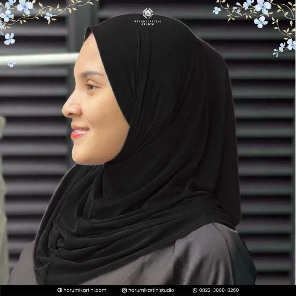 [HKS-BGO-BTN-BLK] Bergo Bandana Tencel (black)