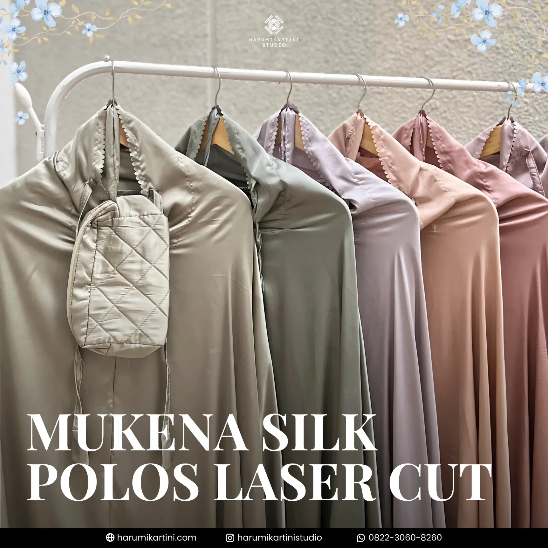 Mukena Silk Polos Basic Laser Cut