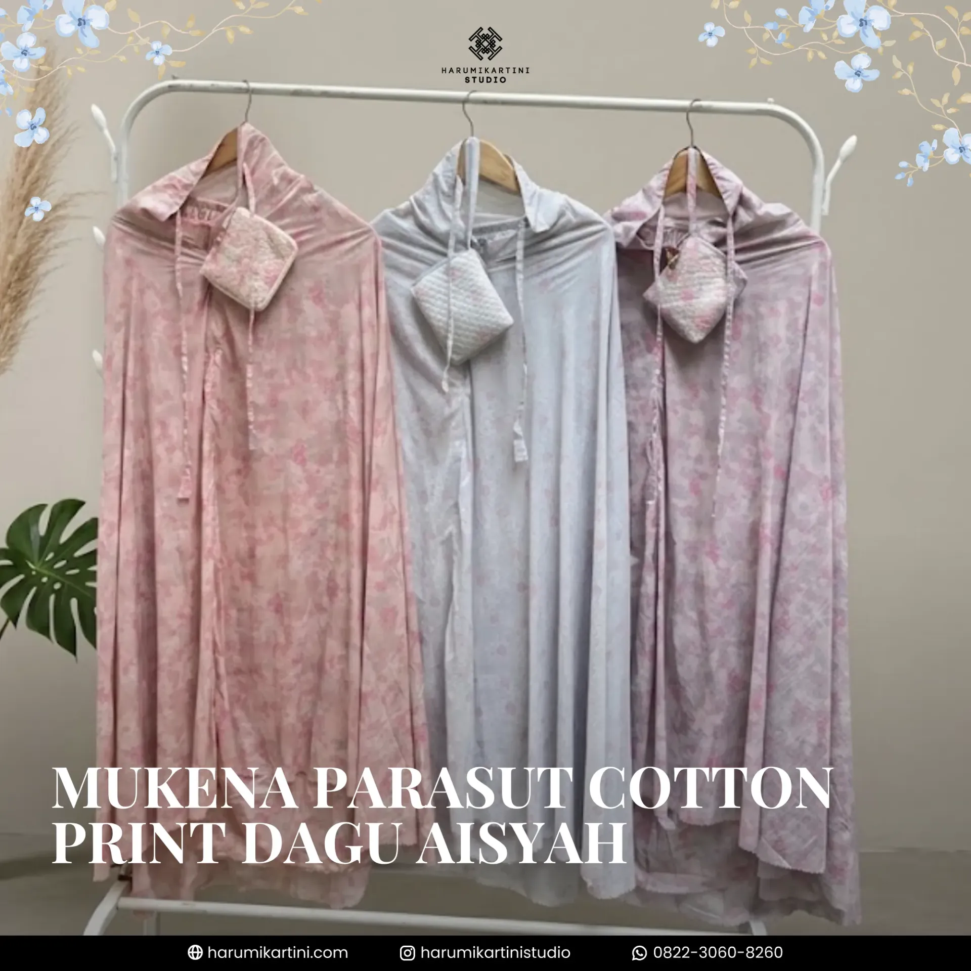 Mukena Parasut Cotton Print LC Dagu Aisyah Series