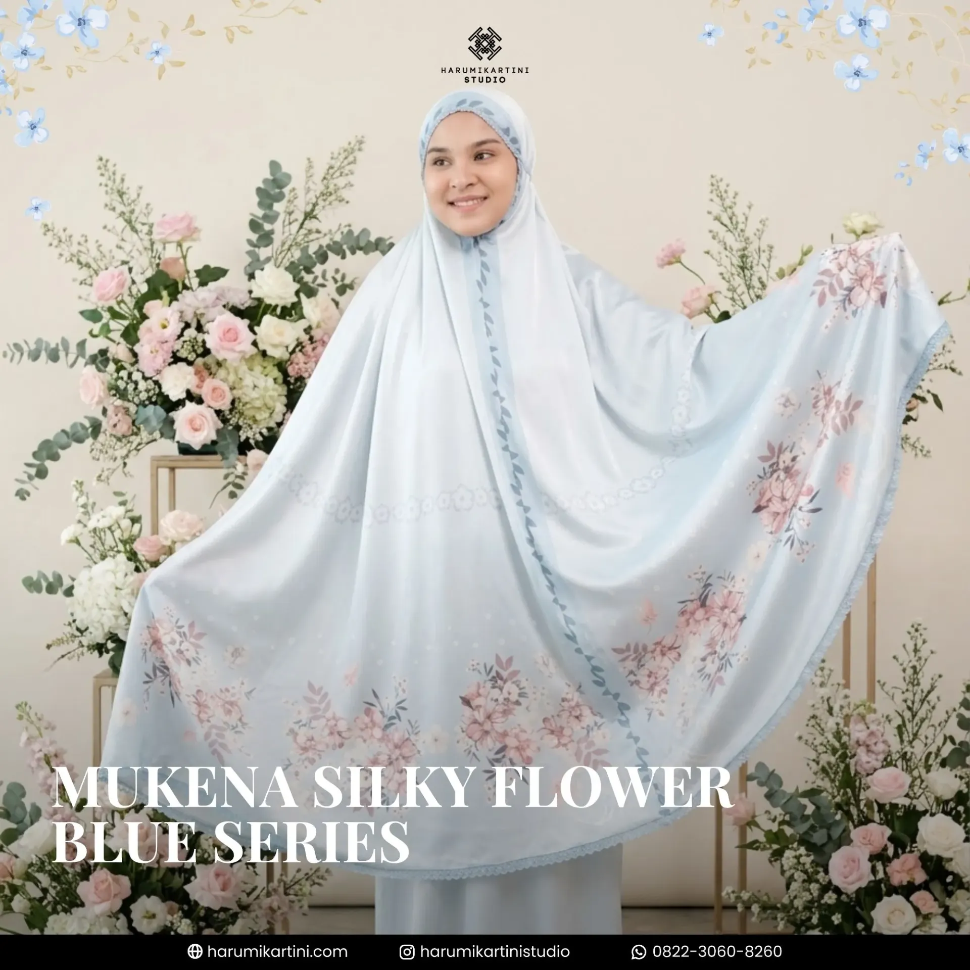 Silky Flower Blue Series Prayer Robe