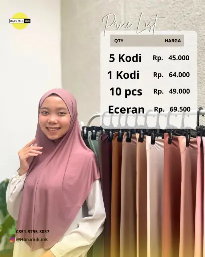 Hijab Bergo Instan Medium Jersey